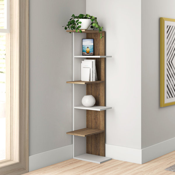 East Urban Home 55.51'' H x 14.57'' W Corner Bookcase & Reviews Wayfair
